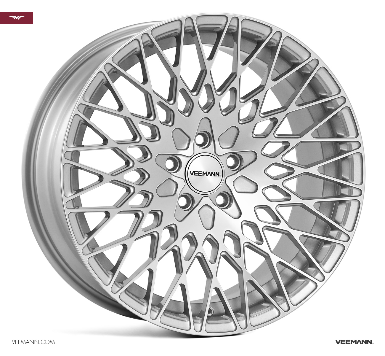 NEW 19" VEEMANN VC540 ALLOY WHEELS IN SILVER POLISHED WITH WIDER 9.5" REARS